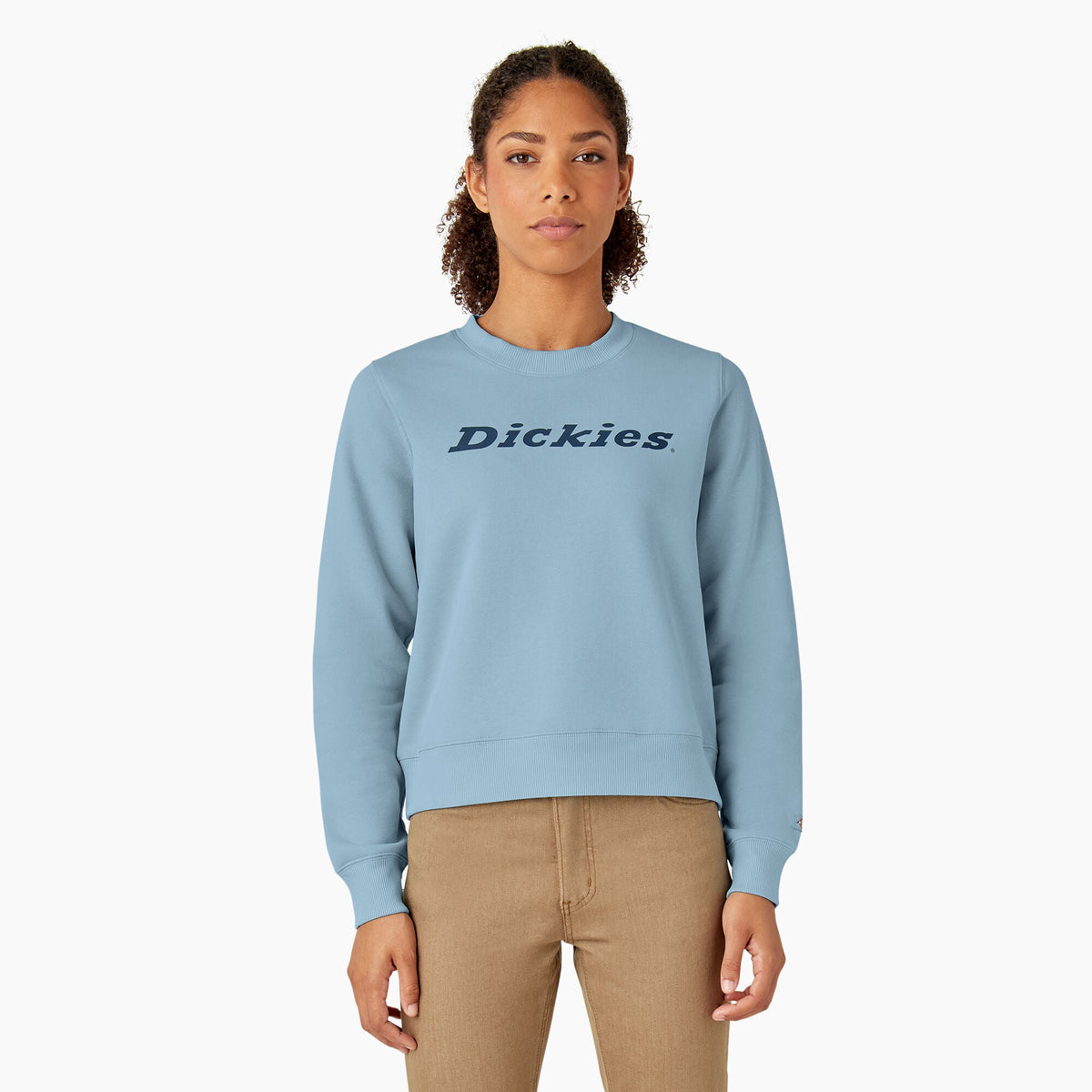 Dickies Women's Water Repellent Heavyweight Wordmark Sweatshirt Sweatshirts & Hoodies Dickies Clear Blue 2XL Reg