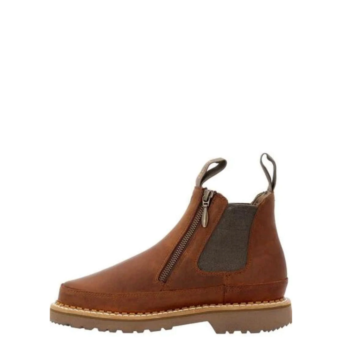 Georgia Boot Women's Side Zip 5" Slip Resistant Chelsea Romeo Boot Work Shoes Georgia Boot Brown 10 M
