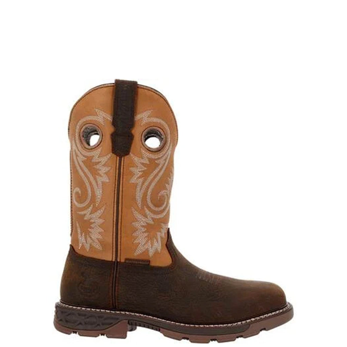 Georgia Boot Men's Carbo-Tec FLX 11" Waterproof Pull-On Western Boot Western Boots Georgia Boot Brown/Rust 10 M