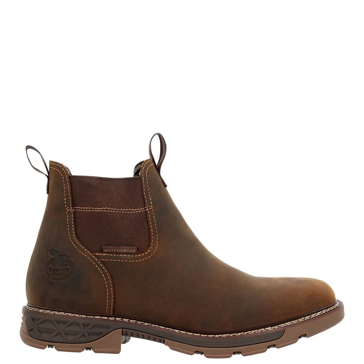 Georgia Boot Men's Carbo-Tec FLX 5" Waterproof Chelsea Boot Work Boots Georgia Boot Brown 10 M