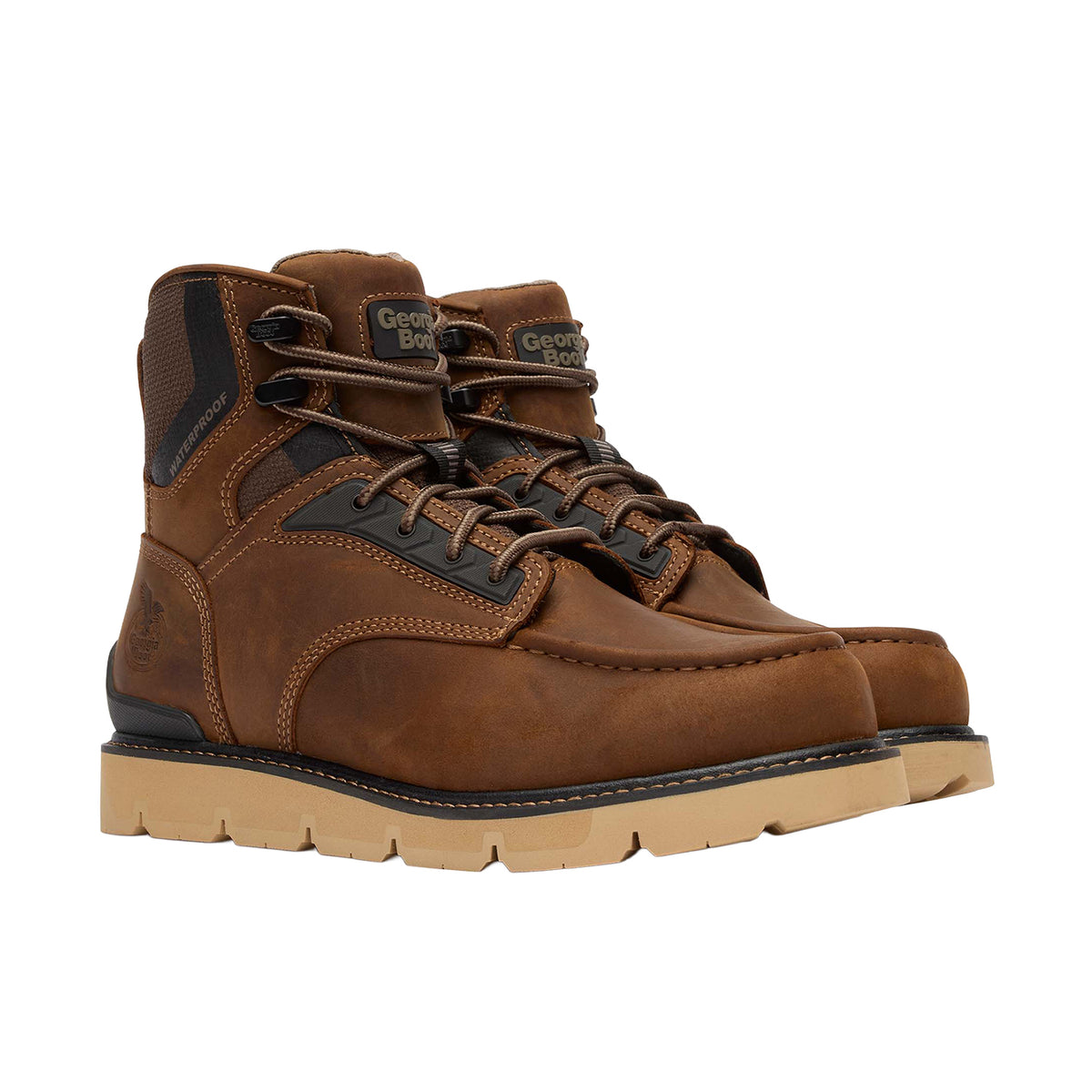 Georgia Boot Men's 6" Carbon Flex Wedge Waterproof Moc-Toe Work Boot Work Boots Georgia Boot