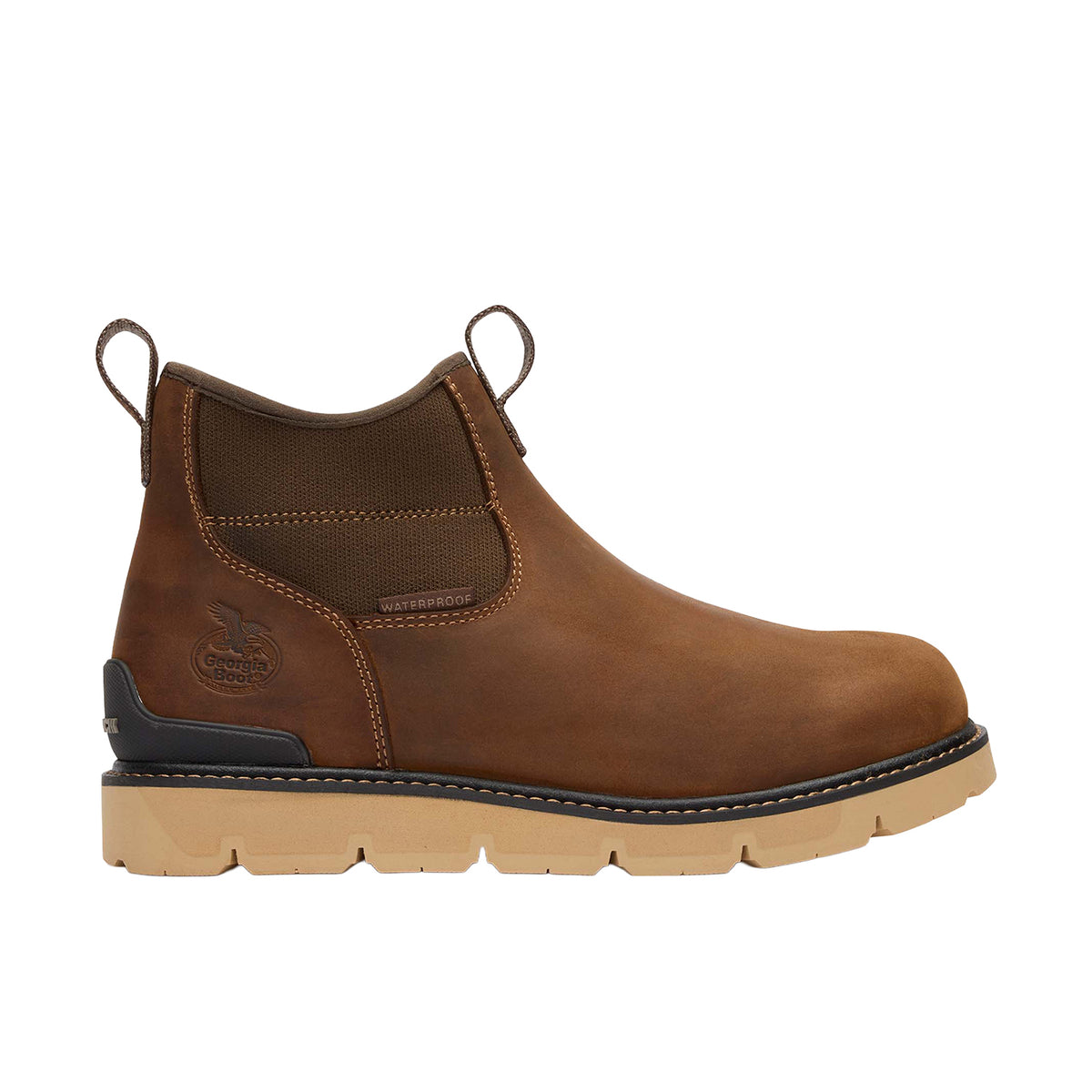 Georgia Boot Men's Carbon Flex Wedge Chelsea Work Boot Work Boots Georgia Boot Brown 10 M