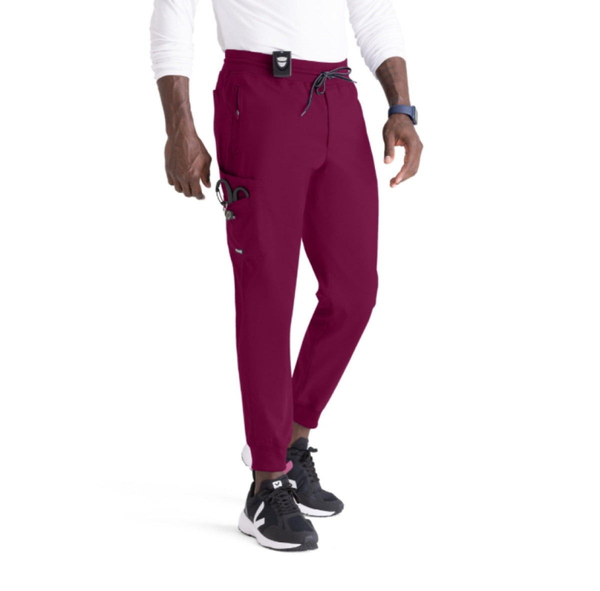 Grey's Anatomy Men's Murphy 5-Pocket Jogger Zip-Fly Scrub Pant Scrubs Grey`s Anatomy Wine L Reg
