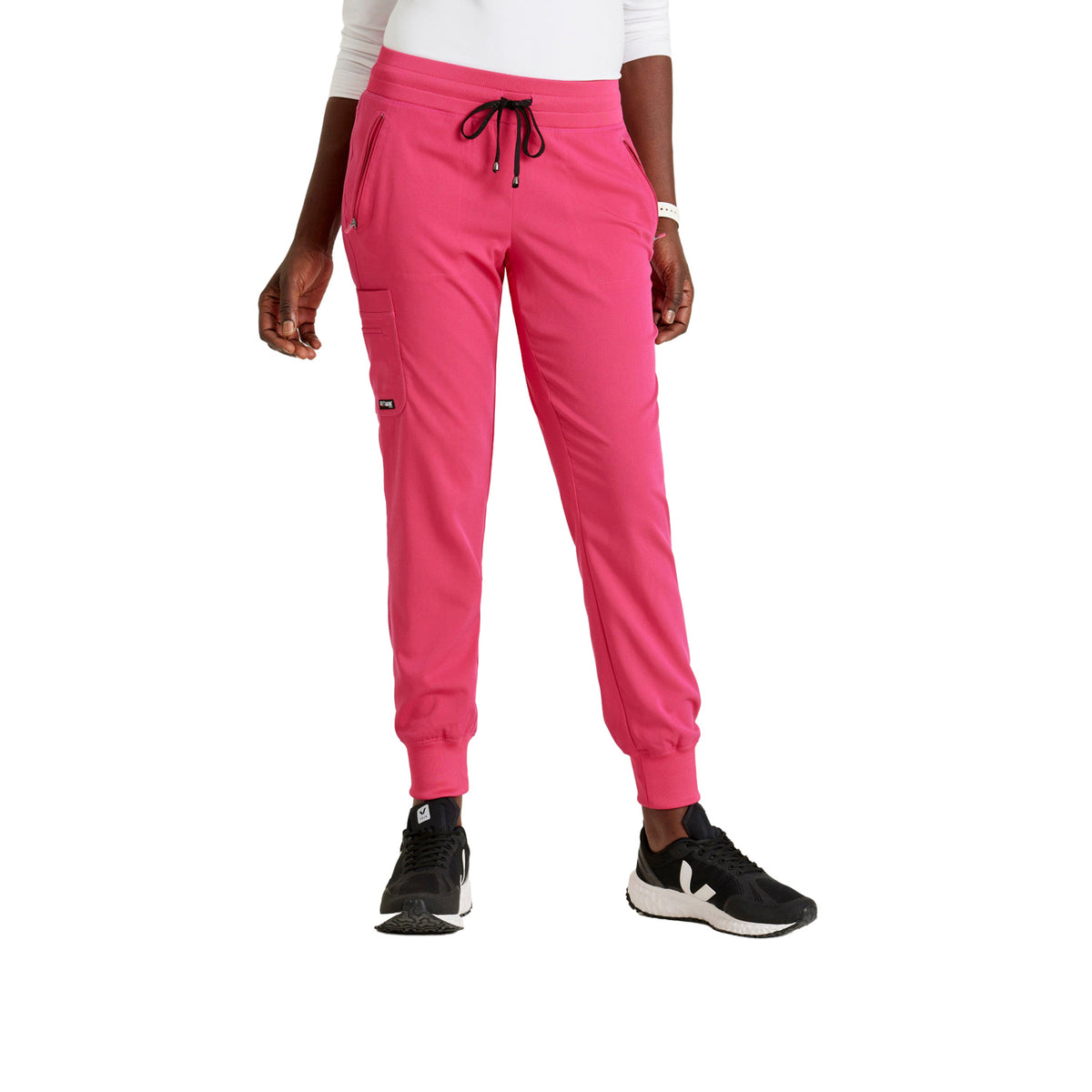 Grey's Anatomy Women's Eden 5 Pocket Scrub Jogger Pant Scrubs Grey's Anatomy Vibrance Pink 2XL Petite