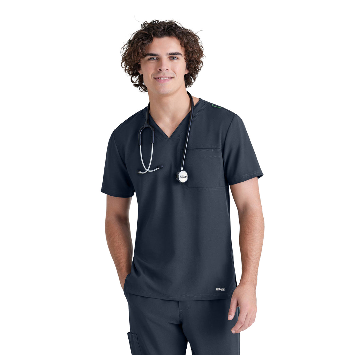Grey's Anatomy Men's Journey Top Scrubs Grey's Anatomy Steel 2XL Reg