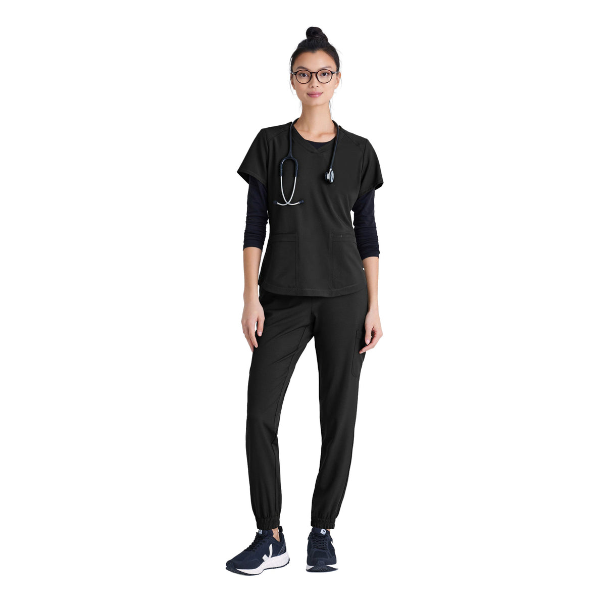 Grey's Anatomy Women's Rhythm Top Scrubs Grey`s Anatomy Black 2XL Reg