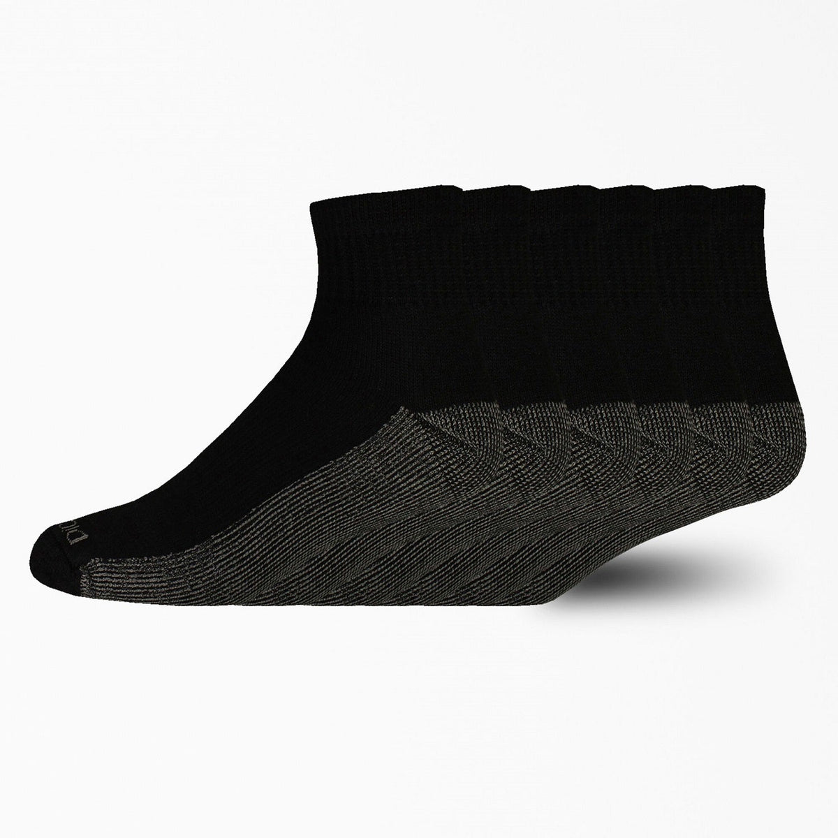 Dickies Men's Dri-Tech Moisture Control Quarter Crew Sock (6 Pack) Socks Dickies Black L
