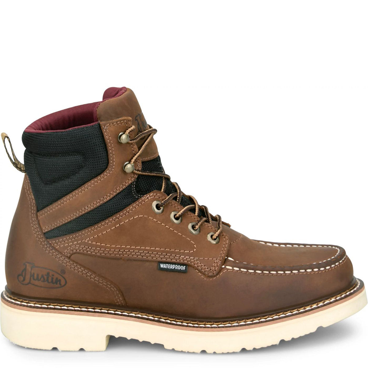 Justin Boots Men's Bristol 6" Waterproof Soft Toe Work Boot Work Boots Justin Boots Brown 10 2E
