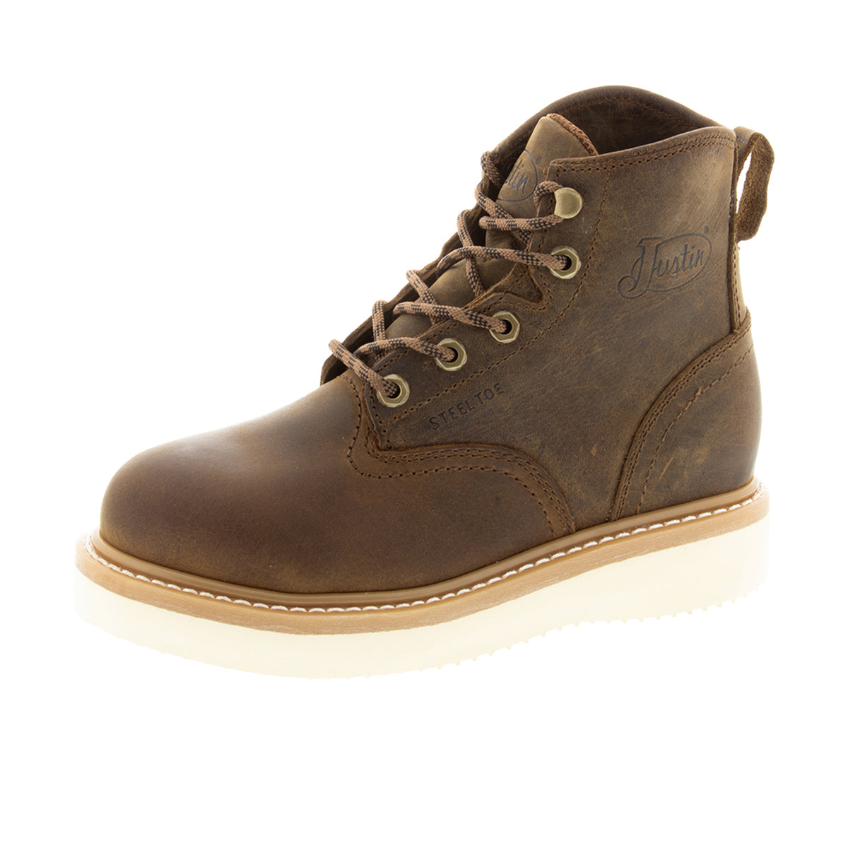 Justin Boots Men's Maxwell 6" Steel Toe Lace Up Work Boot Work Boots Justin Boots