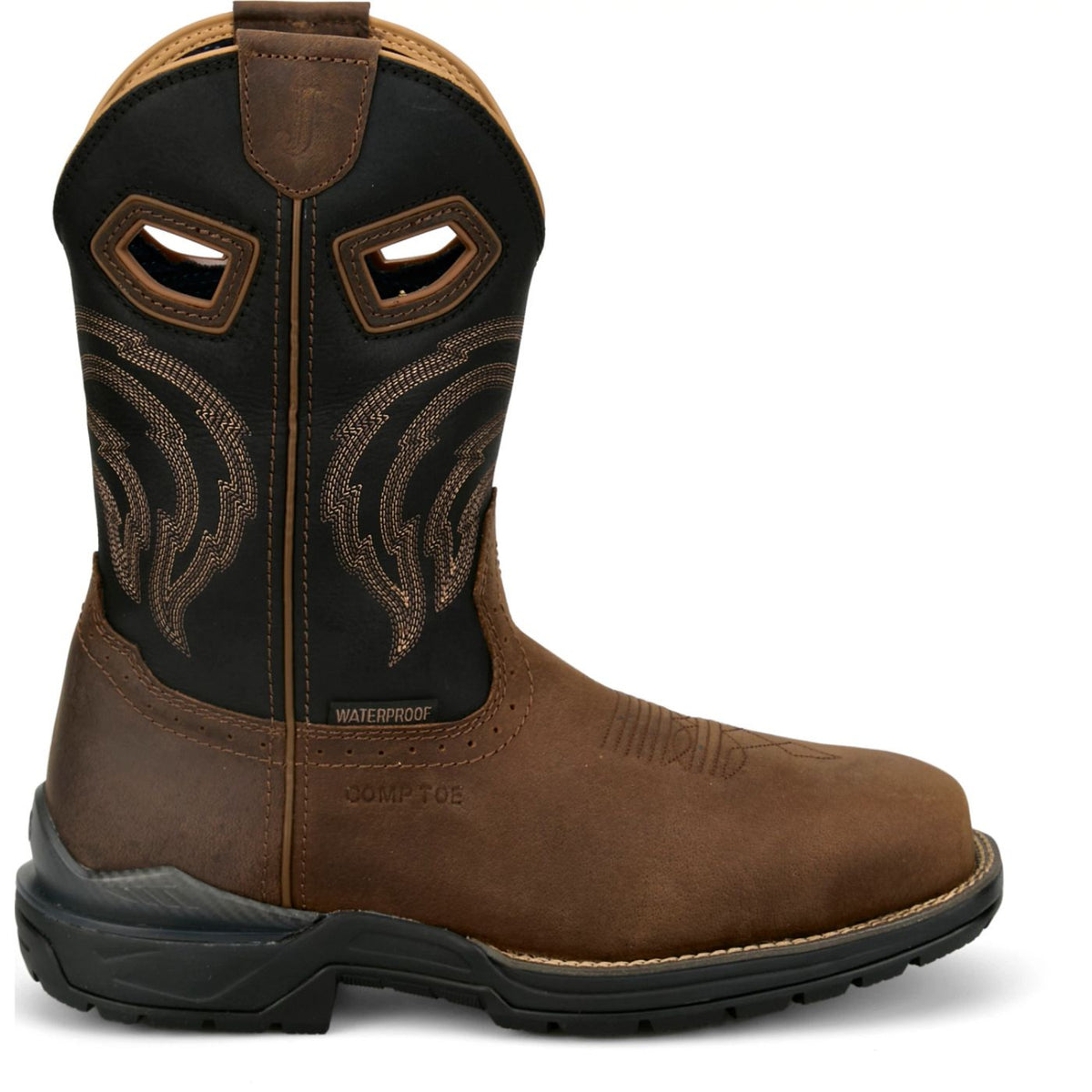 Justin Boots Men's Slickline 11" Waterproof Nano Comp Toe Work Boot Work Boots Justin Boots Slickline Brown 10 2E