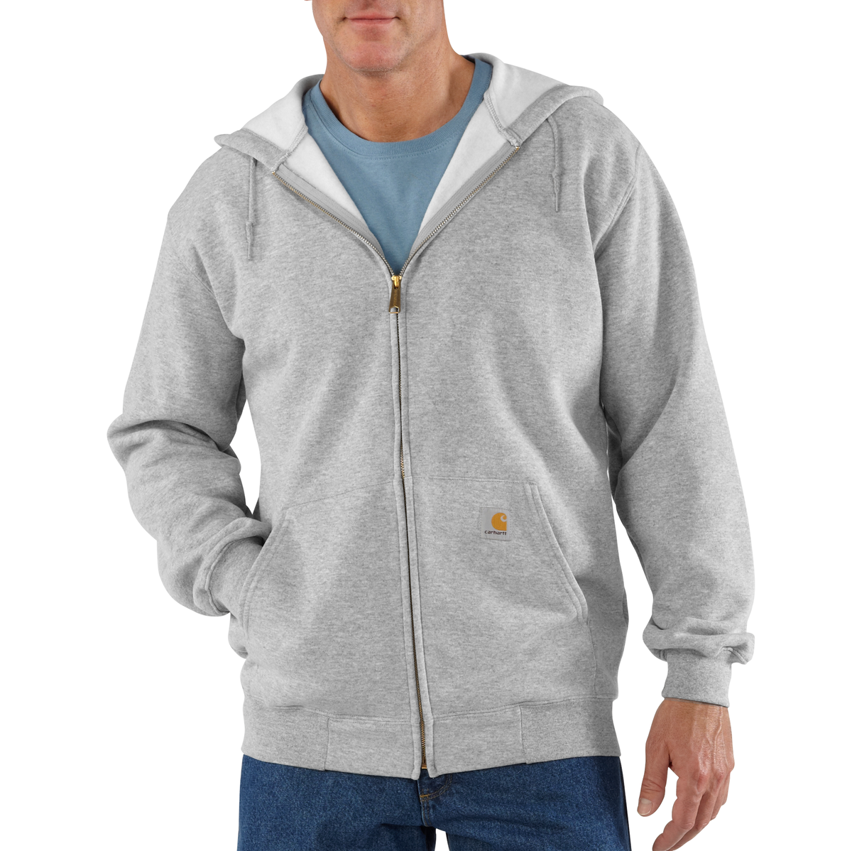 Carhartt Men&#39;s Midweight Zip Hooded Sweatshirt_Heather Grey - Work World - Workwear, Work Boots, Safety Gear