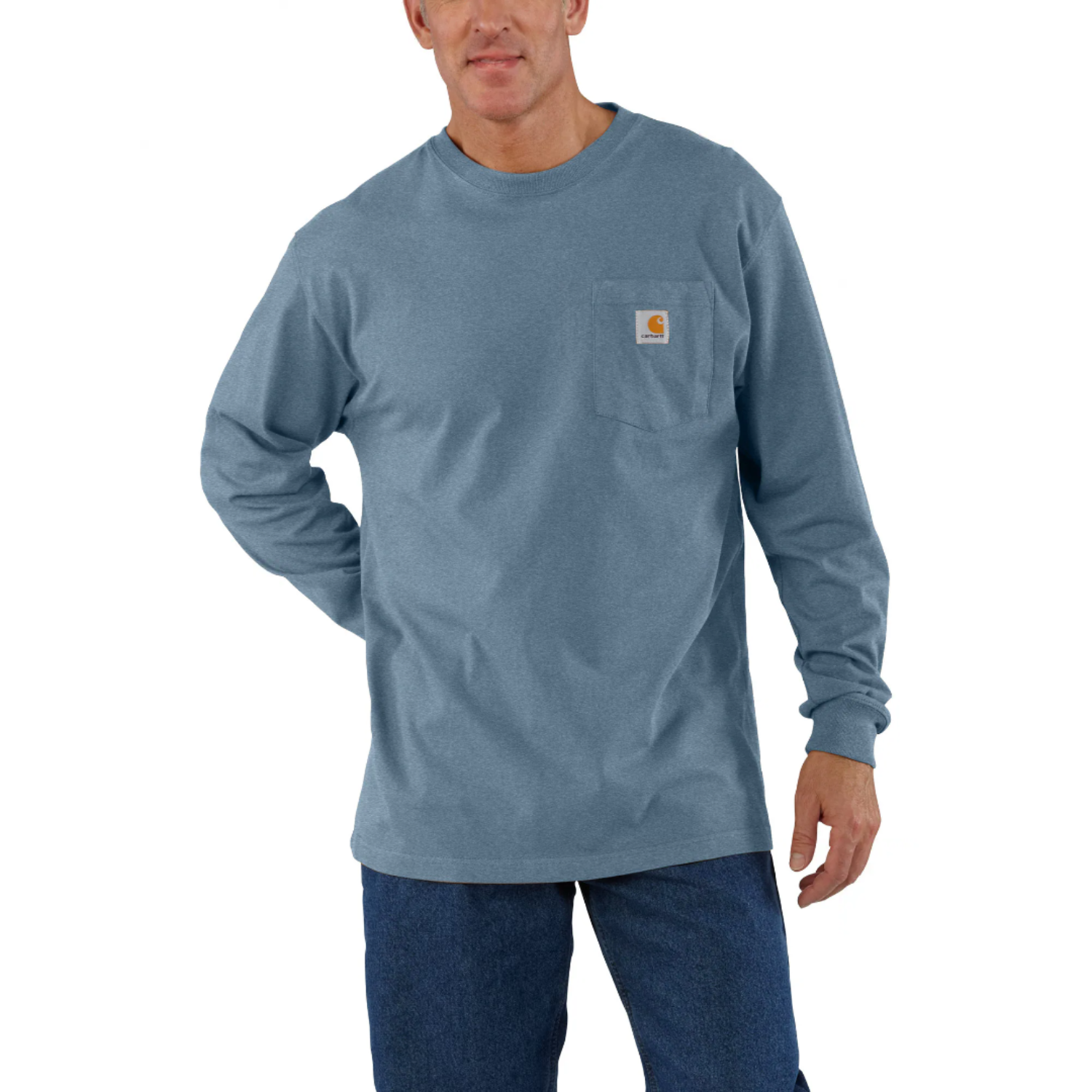 Carhartt Men's Long Sleeve Pocket T-Shirt_Thundercloud Heather - Work World - Workwear, Work Boots, Safety Gear