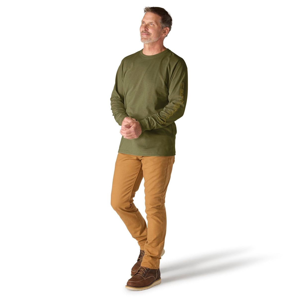 Carhartt Men's Signature Logo Long Sleeve T-Shirt Long Sleeve T-Shirts Carhartt