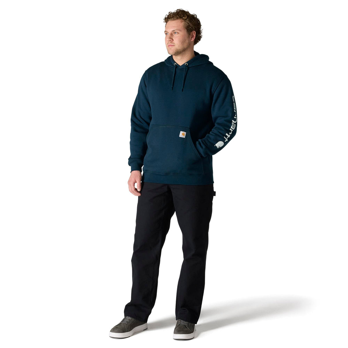 Carhartt Men's Signature Logo Hooded Pullover Sweatshirt - Work World - Workwear, Work Boots, Safety Gear