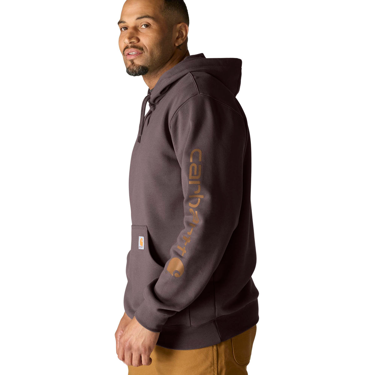 Carhartt Men's Signature Logo Hooded Pullover Sweatshirt Sweatshirts & Hoodies Carhartt