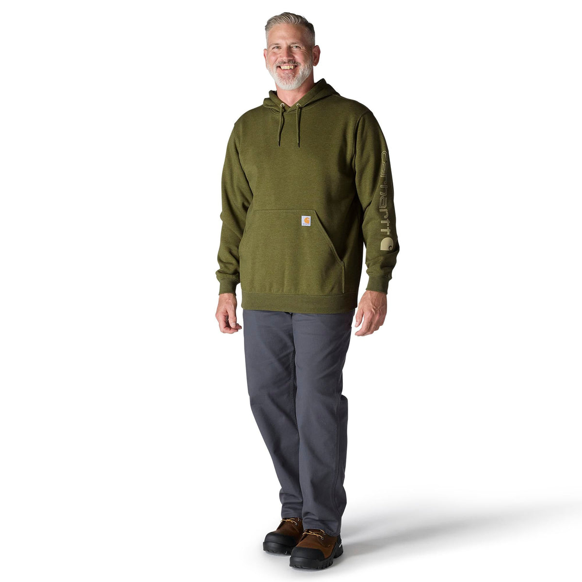 Carhartt Men's Signature Logo Hooded Pullover Sweatshirt