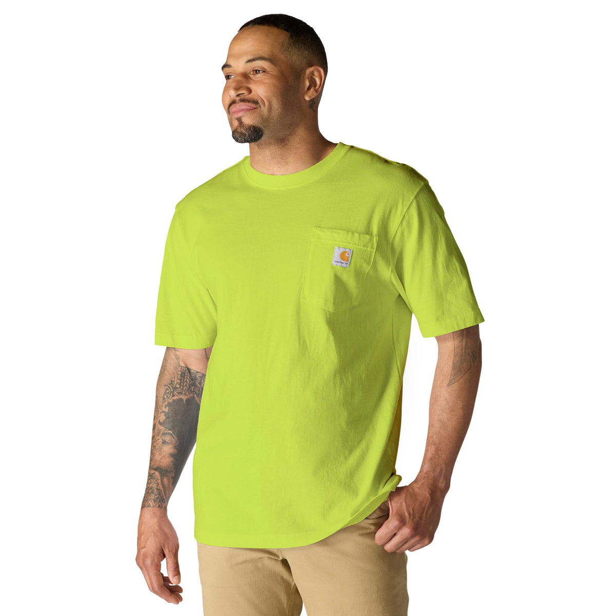 Carhartt Men's Iconic K87 Pocket T-Shirt T-Shirts Carhartt Brite Lime 2XL Reg