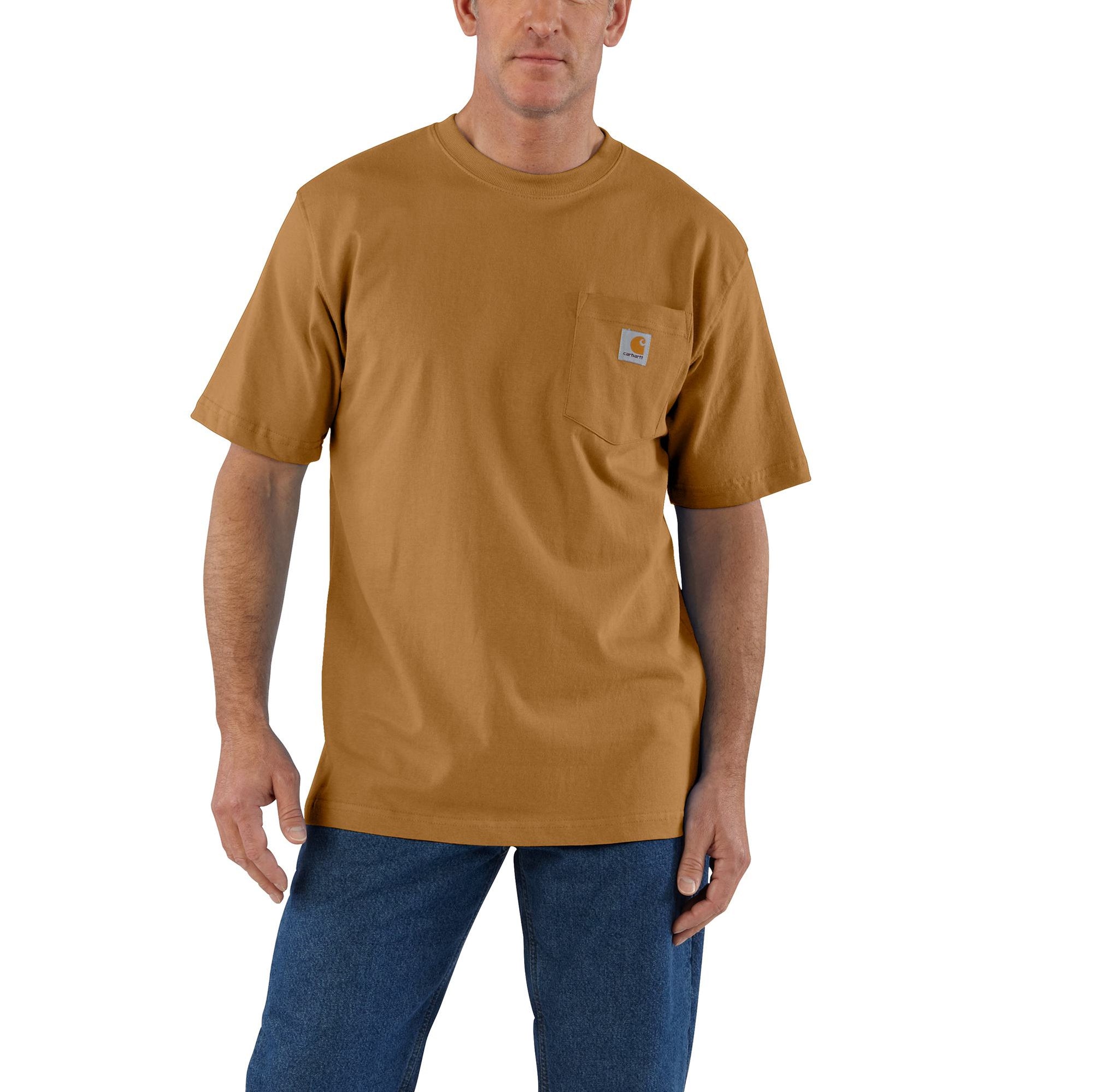 Carhartt Men's Short Sleeve Pocket T-Shirt_Carhartt Brown - Work World - Workwear, Work Boots, Safety Gear