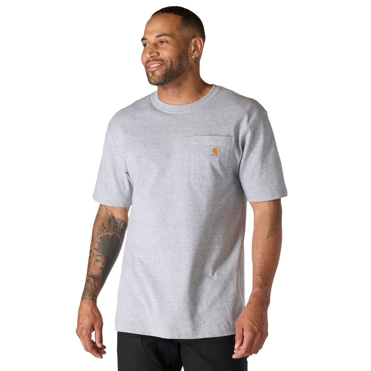 Carhartt Men's Iconic K87 Pocket T-Shirt T-Shirts Carhartt Heather Grey 2XL Reg