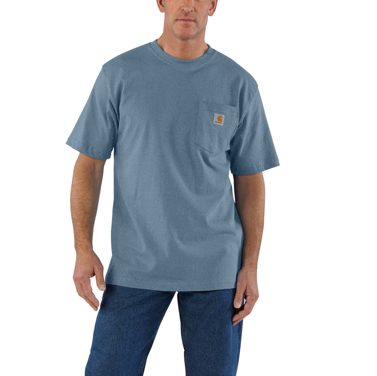 Carhartt Men&#39;s Short Sleeve Pocket T-Shirt_Thundercloud Heather - Work World - Workwear, Work Boots, Safety Gear