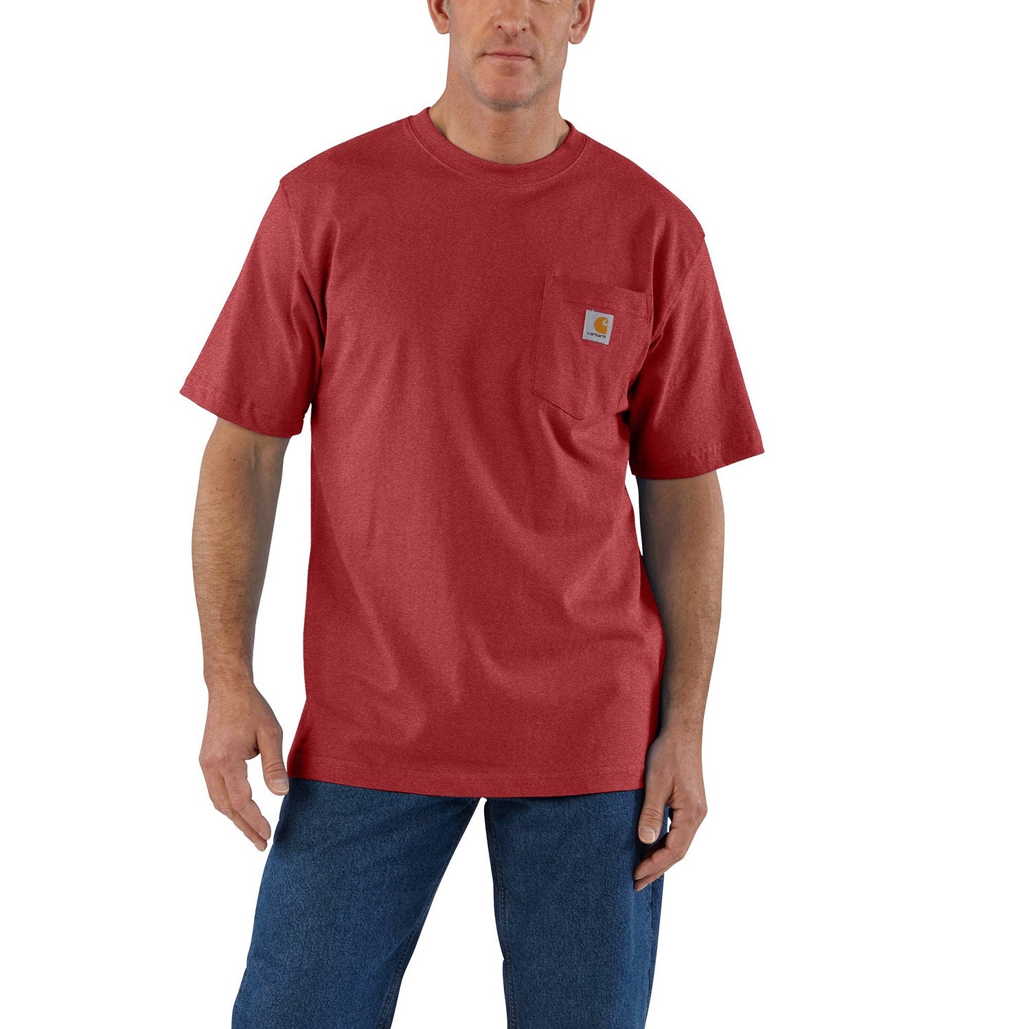 Carhartt Men's Short Sleeve Pocket T-Shirt_Crabapple Heather - Work World - Workwear, Work Boots, Safety Gear