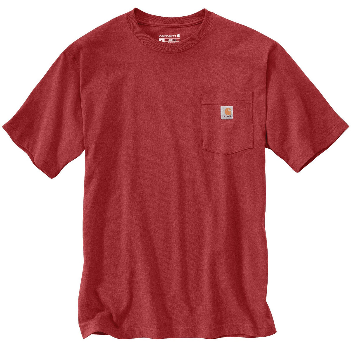 Carhartt Men&#39;s Short Sleeve Pocket T-Shirt_Crabapple Heather - Work World - Workwear, Work Boots, Safety Gear