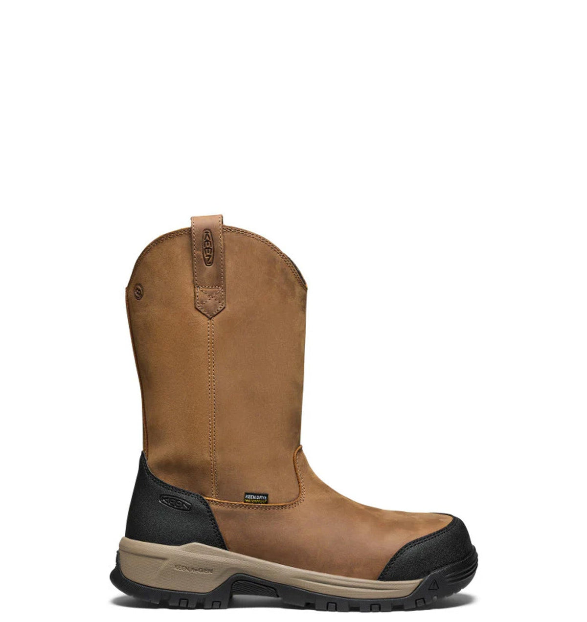 KEEN Utility Men's Evanston Waterproof EH 11” Carbon Toe Wellington Boot Work Boots KEEN Utility Bison/Black 10 2E