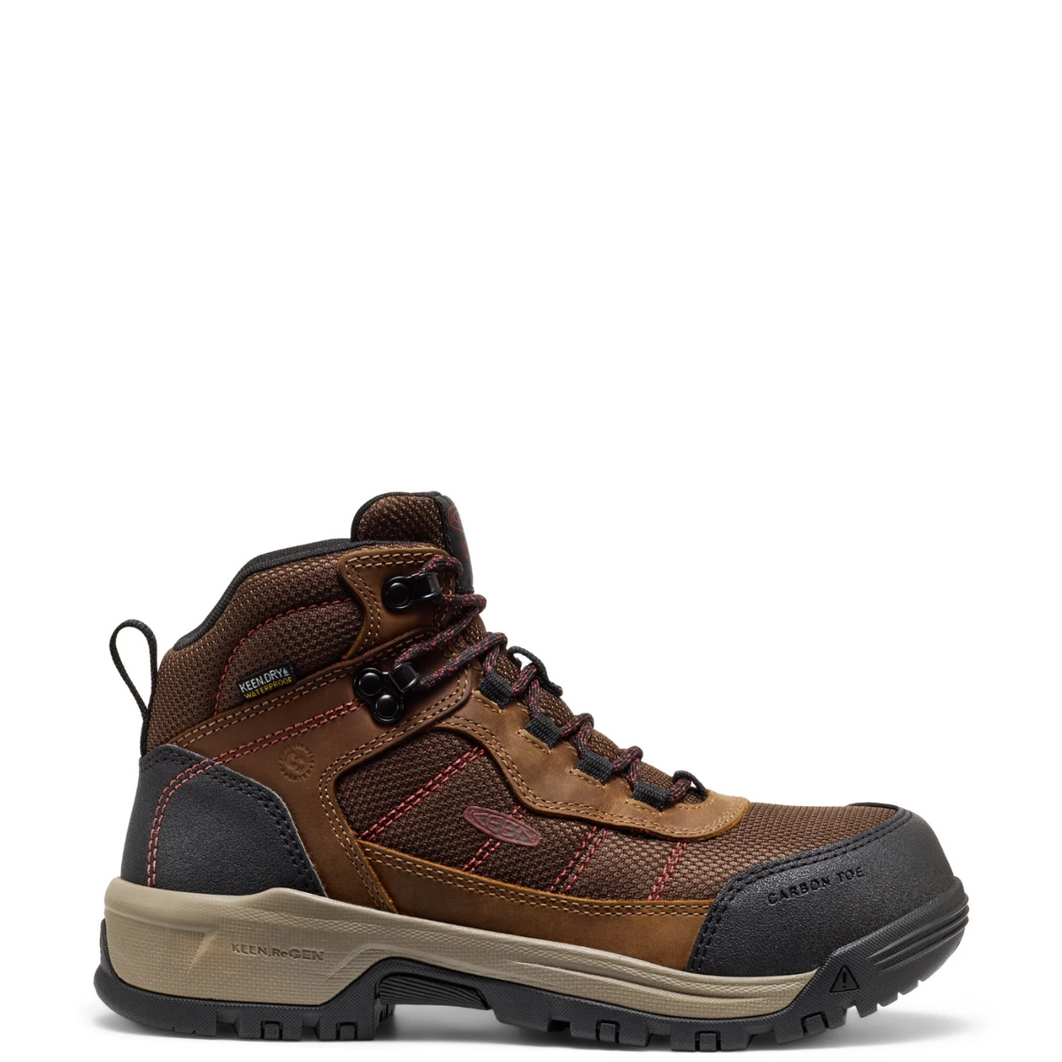 KEEN Utility Women's Skokie Hiker 4.5" Waterproof Carbon Toe Work Boot Work Boots KEEN Utility Bison/Black 10 M