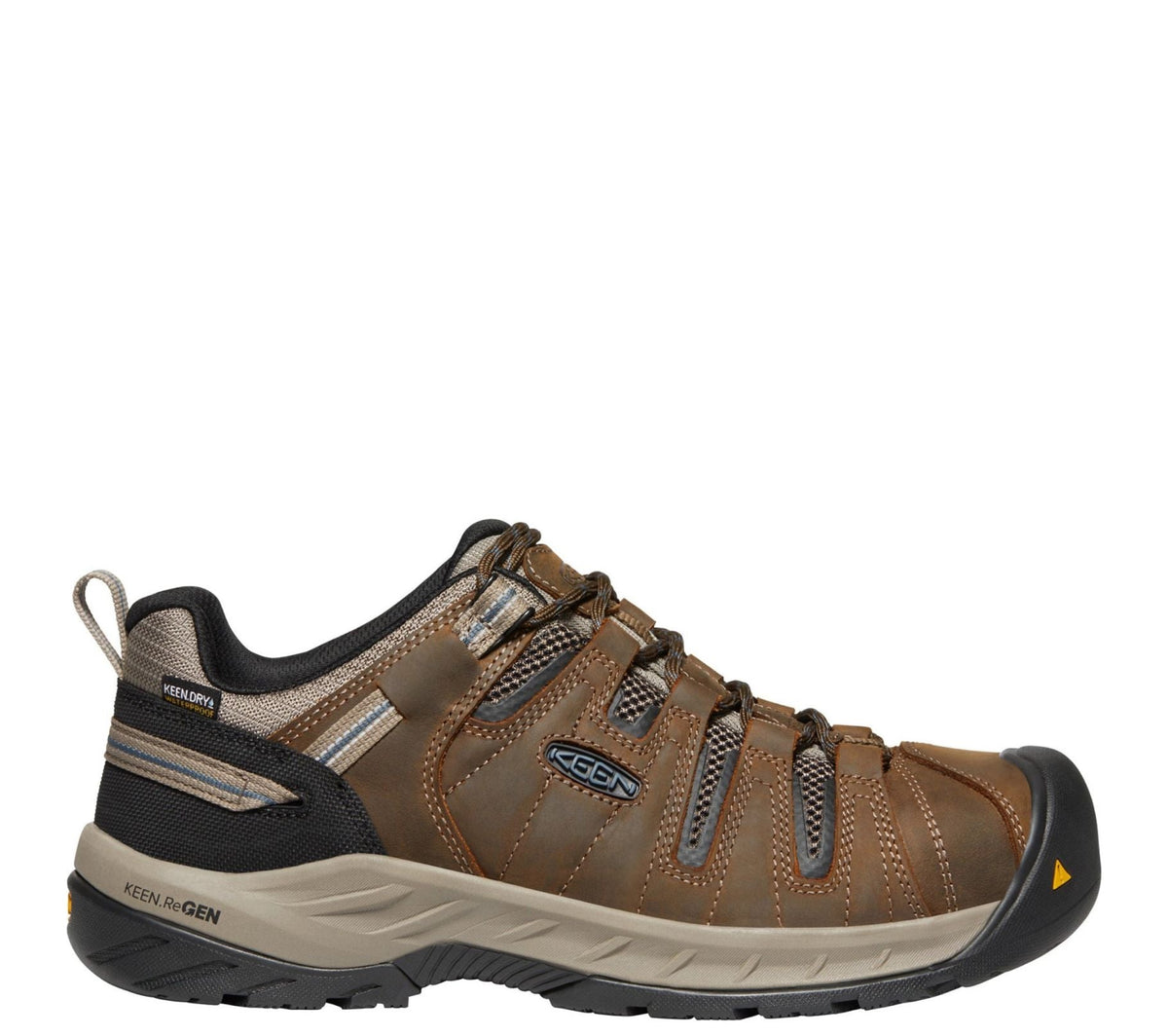 KEEN Utility Men's Flint II Waterproof Steel Toe Work Shoe Work Shoes KEEN Utility Cascade Brn/Orn Blue 10 2E