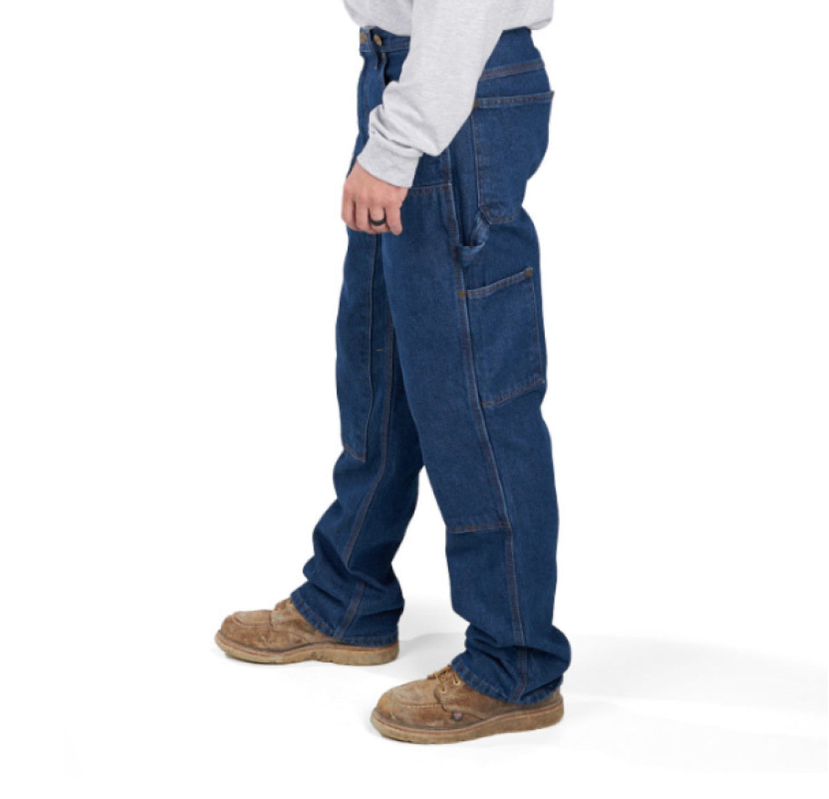 KEY Men's Double Front Logger Dungaree Jean Pants KEY