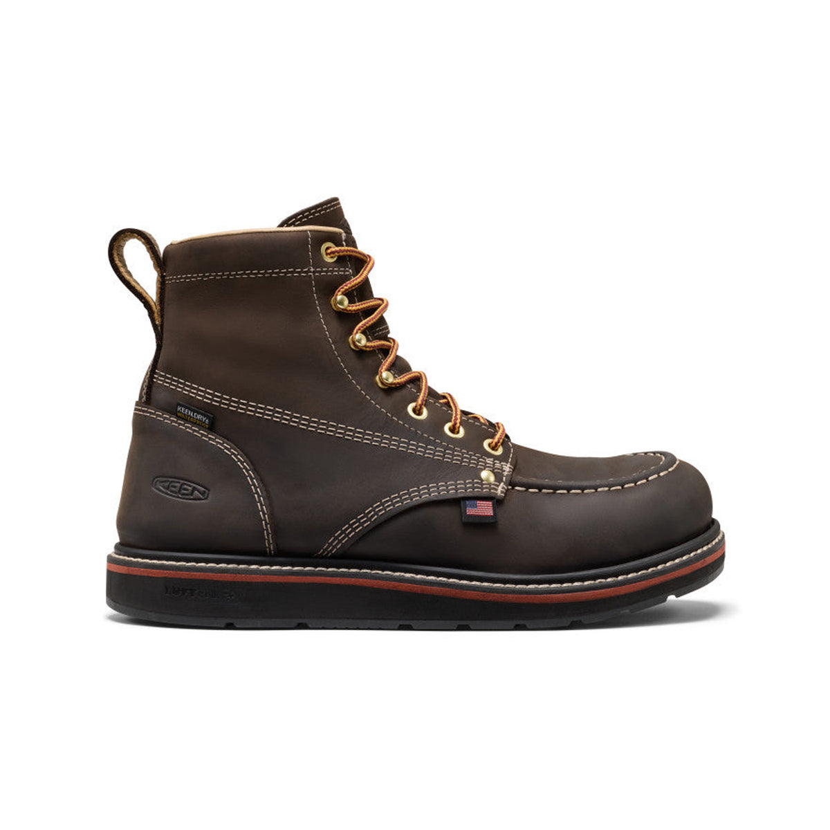 KEEN Utility Men's Liberty 6" Waterproof Boot Carbon Toe Work Boot Work Boots KEEN Utility Coffee Bean Black 10 2E