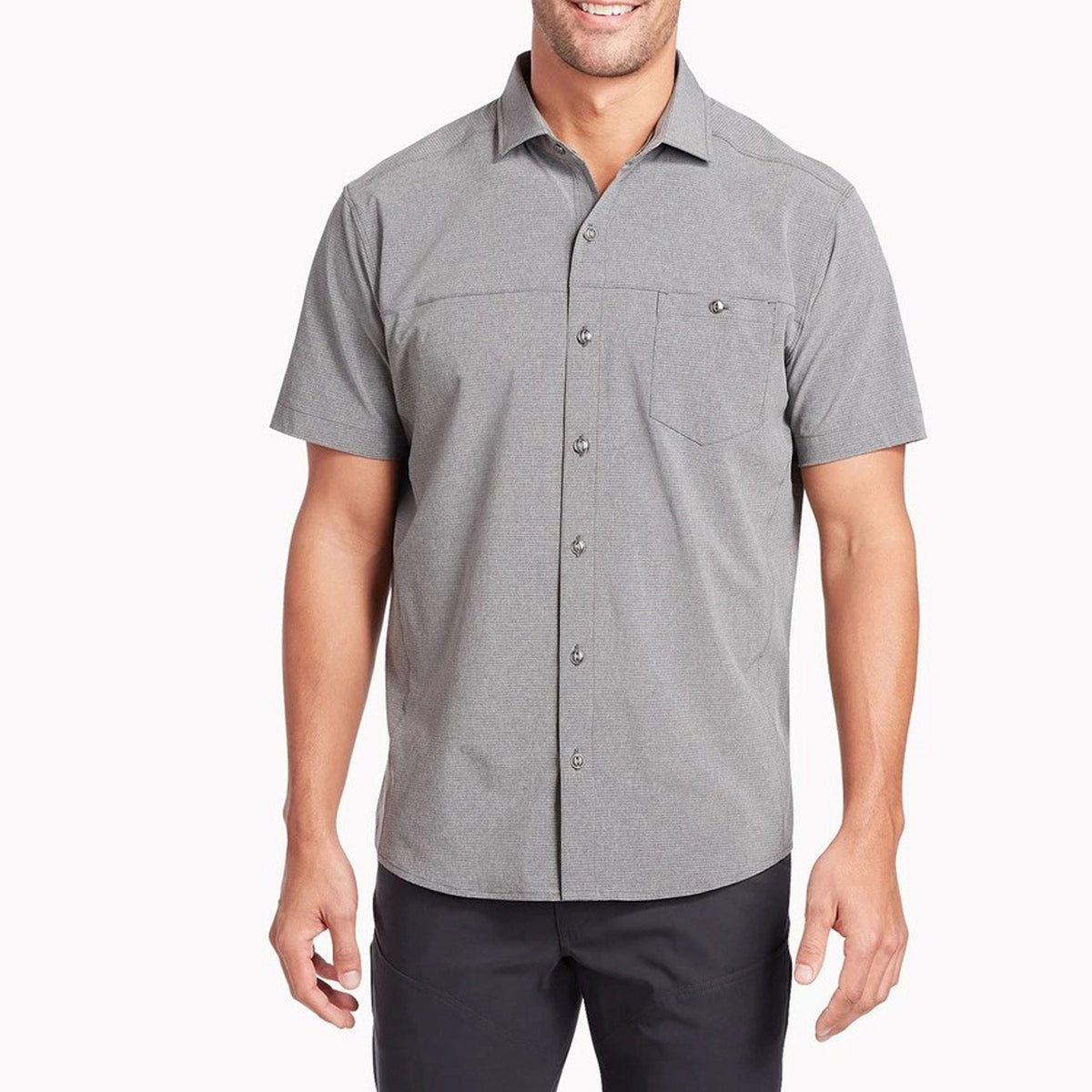 KÜHL Men's OPTIMIZR UPF40 Short Sleeve Work Shirt Work Shirts KUHL Gray 2XL Reg