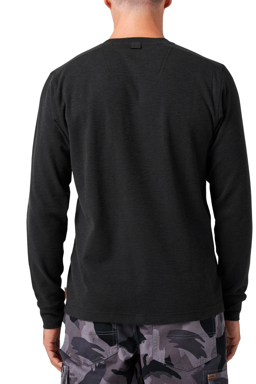 Lucky Brand Workwear Men's Slub Thermal Knit Pocket Long Sleeve Henley - Work World - Workwear, Work Boots, Safety Gear