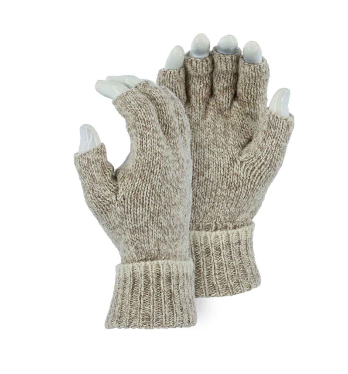 Majestic Men's Heavyweight Ragwool Fingerless Gloves Gloves Majestic Tan L
