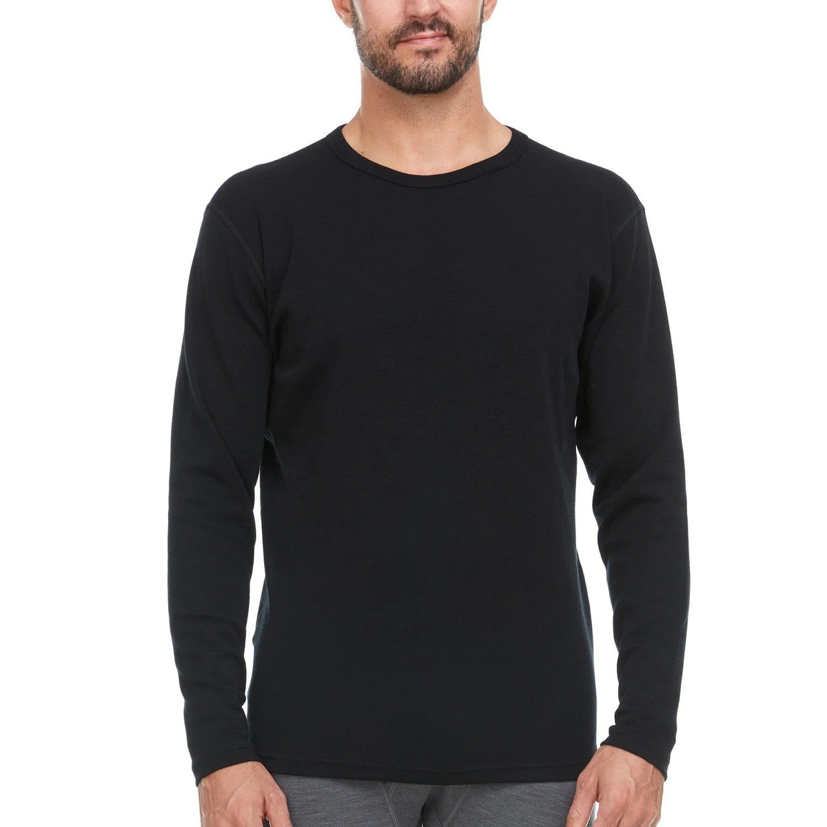 Minus33 Midweight Merino Wool Crewneck Long Sleeve Top Long Sleeve T-Shirts Minus33 Black 2XL Reg
