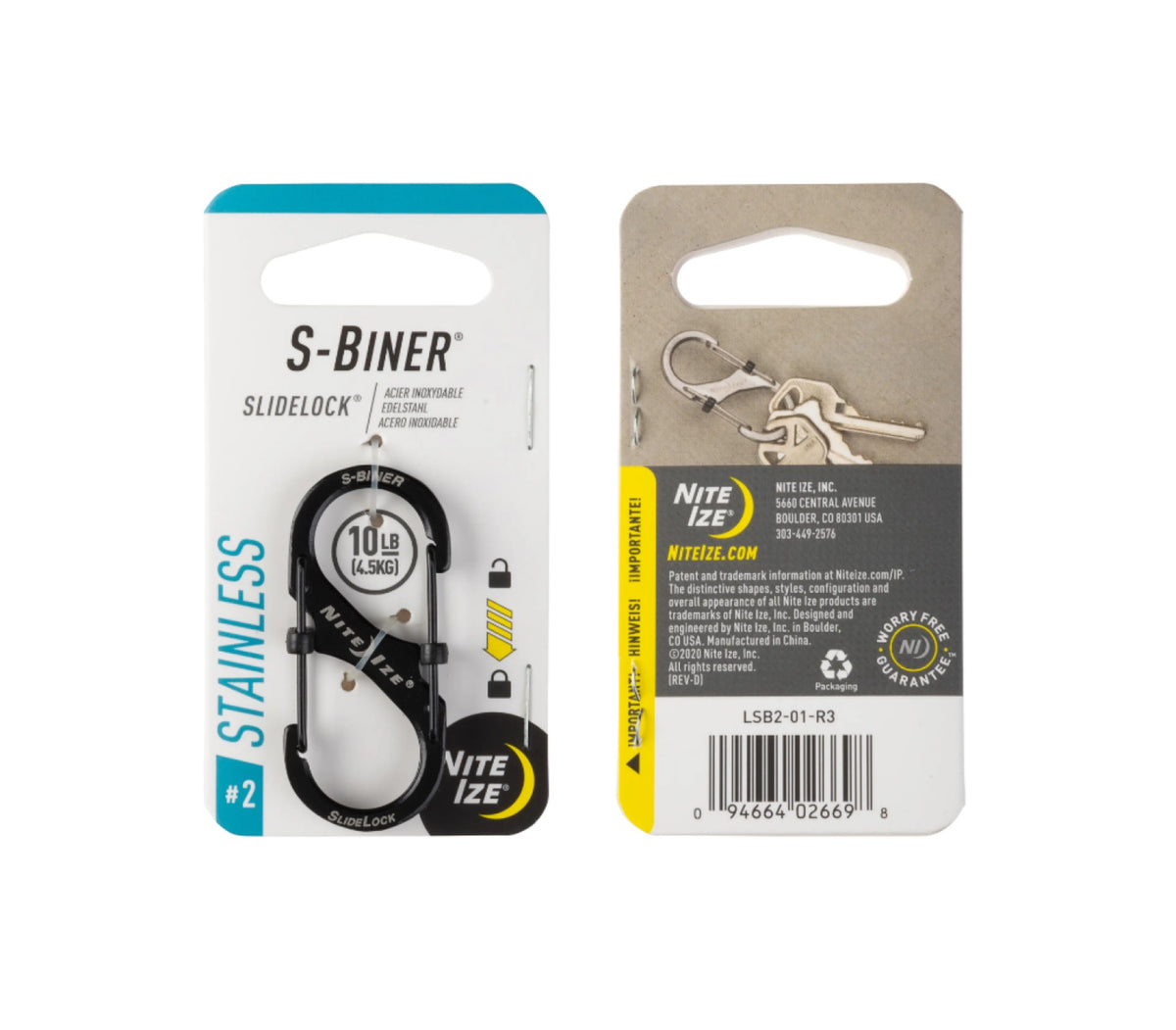 Nite Ize Stainless Steel S-Biner® SlideLock®  #2 - Work World - Workwear, Work Boots, Safety Gear