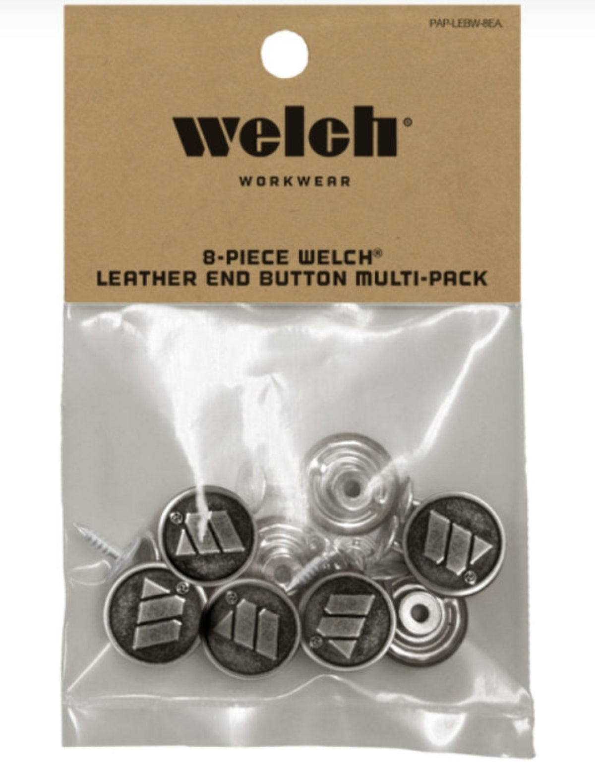 Welch 8-Piece Leather End Logger Buttons - Work World - Workwear, Work Boots, Safety Gear