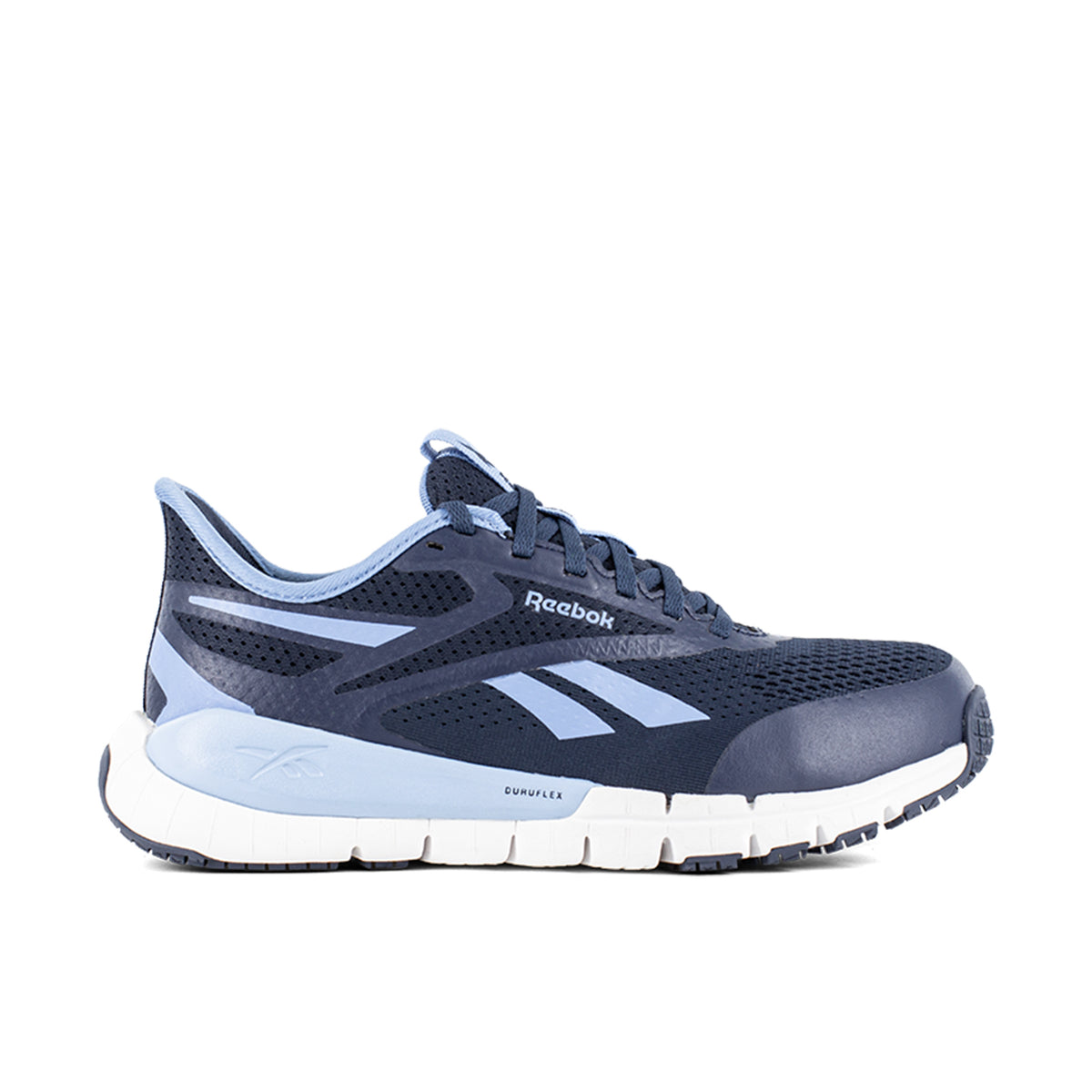 Reebok Work Women's Flex Trainer with Elevated Ease On/Off Work Shoe Work Shoes Reebok Work Navy/Sky Blue 10 M