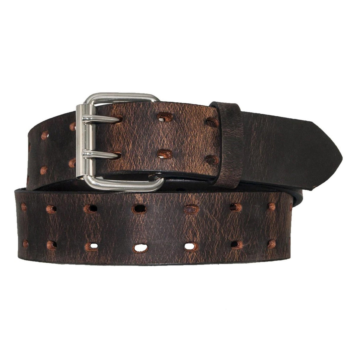 Rogers-Whitley Oil Tanned Hole Punched Leather 1.5" Belt Belts & Suspenders Rogers-Whitley Brown 34