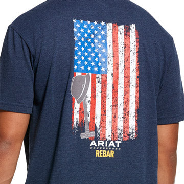 Ariat Men&#39;s Rebar Cotton Strong American Grit T-Shirt - Work World - Workwear, Work Boots, Safety Gear