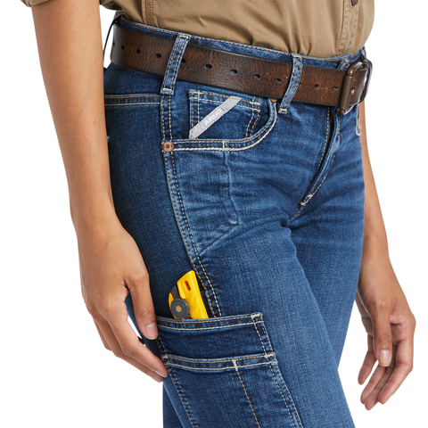 Ariat Women's Rebar Work Flex Perfect Rise Riveter Boot Cut Jean Pants Ariat
