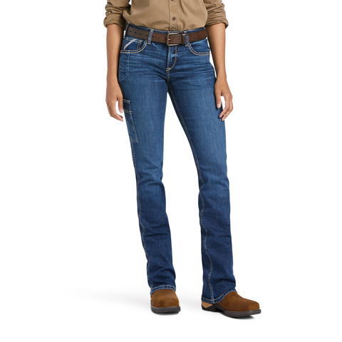 Ariat Women's Rebar Work Flex Perfect Rise Riveter Boot Cut Jean Pants Ariat Pilar 16W Reg