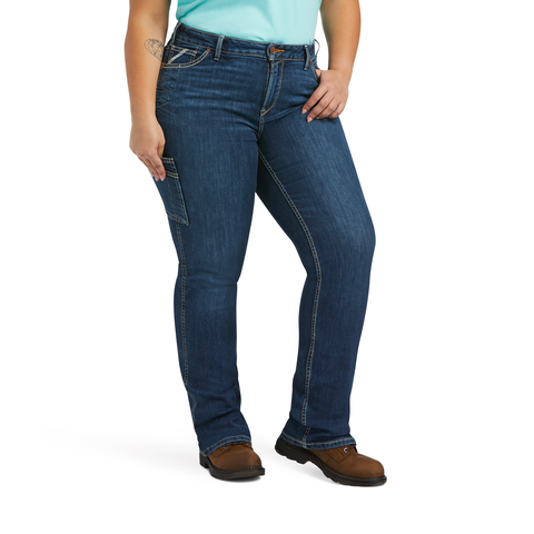 Ariat Women's Rebar Work Flex Perfect Rise Riveter Boot Cut Jean Pants Ariat