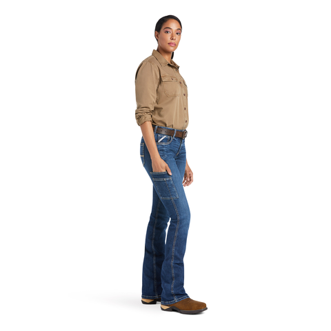 Ariat Women's Rebar Work Flex Perfect Rise Riveter Boot Cut Jean Pants Ariat
