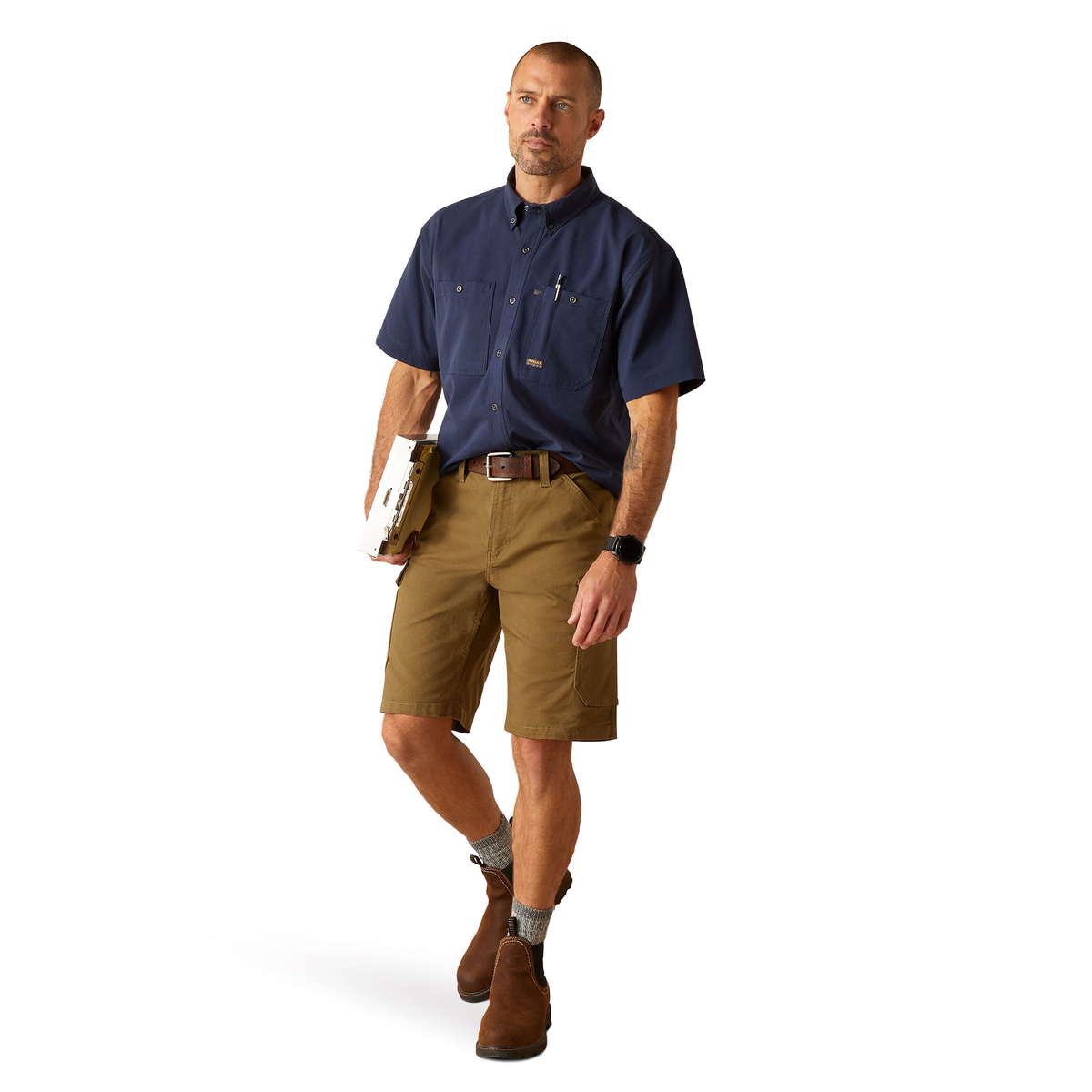 Ariat Men's Rebar Made Tough 360 AirFlow Short Sleeve Work Shirt Work Shirts Ariat