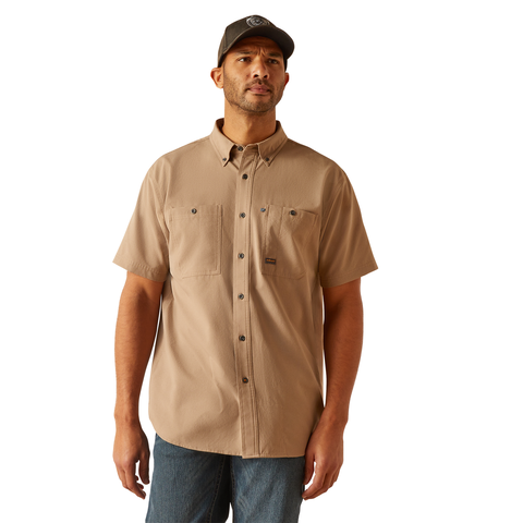 Ariat Men's Rebar Made Tough 360 AirFlow Work Shirt Work Shirts Ariat Rebar Khaki 2XL Reg