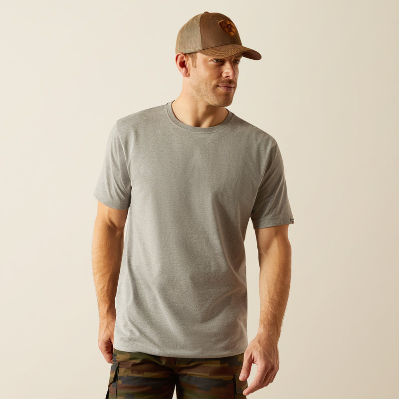 Ariat Men's Rebar CottonStrong Short Sleeve T-Shirt T-Shirts Ariat Grey Heather 2XL Reg