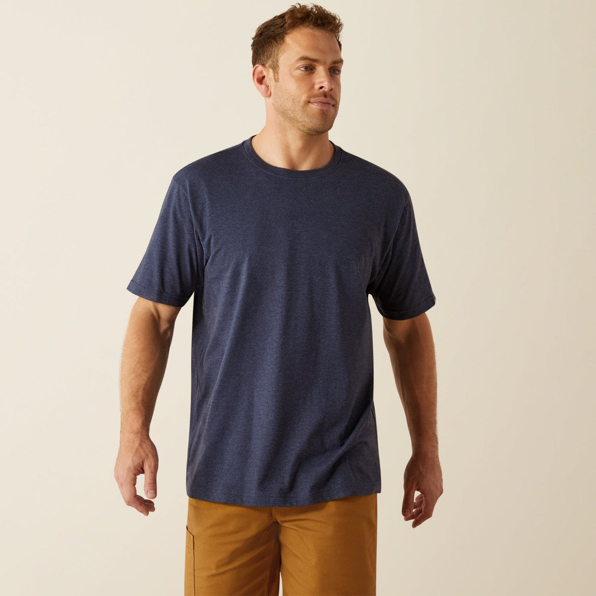 Ariat Men's Rebar® Cotton Strong Short Sleeve T-Shirt T-Shirts Ariat Navy Heather 2XL Reg