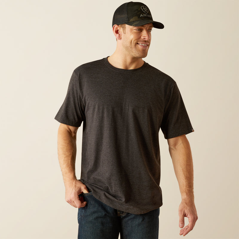 Ariat Men's Rebar CottonStrong Short Sleeve T-Shirt T-Shirts Ariat Charcoal Heather 2XL Reg