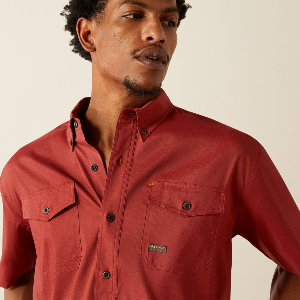 Ariat Men's Made Tough Durastretch Button-Down Short Sleeve Work Shirt Work Shirts Ariat